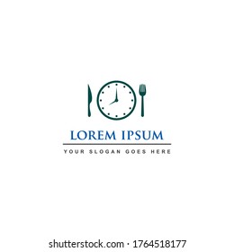 logotipo del tiempo de almuerzo, logotipo del tiempo de pie