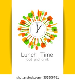 Lunch Time Logo. Restaurant, Coffee Shop, Fast Food, Food Delivery. Template Design For Corporate Identity.