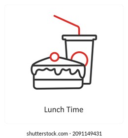 Lunch Time Or Meal Icon Concept
