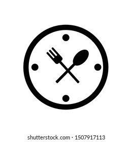 Lunch time set vector icon. Cafe logo. Food concept. Meal symbol. Kitchen element. Eatery sign. Flat simple line graphic illlustration.