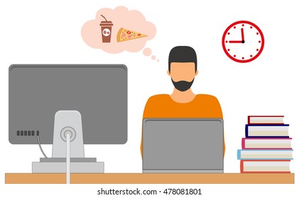 Lunch time. Vector illustration on a white background.