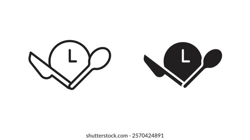 Lunch time vector web icons set