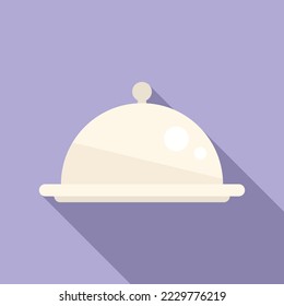 Lunch tray icon flat vector. Dinner meal. Food cafe