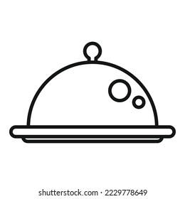 Lunch tray icon outline vector. Dinner meal. Food cafe