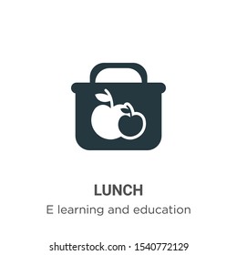 Lunch vector icon on white background. Flat vector lunch icon symbol sign from modern e learning and education collection for mobile concept and web apps design.