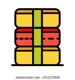 Lunchbox color simple icon. Illustration of lunchbox icon vector for web design isolated on white