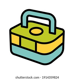 Lunchbox color simple icon. Illustration of lunchbox icon vector for web design isolated on white