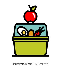 Lunchbox color simple icon. Illustration of lunchbox icon vector for web design isolated on white
