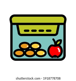 Lunchbox color simple icon. Illustration of lunchbox icon vector for web design isolated on white
