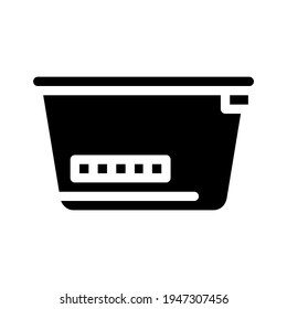 lunchbox with color thermometer glyph icon vector. lunchbox with color thermometer sign. isolated contour symbol black illustration