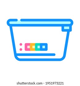 lunchbox with color thermometer color icon vector. lunchbox with color thermometer sign. isolated symbol illustration