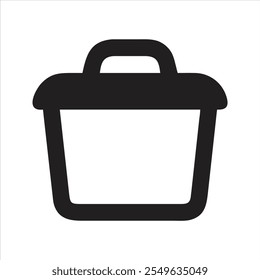 Fiambrera. Icono del envase de la comida. Vector y glifo