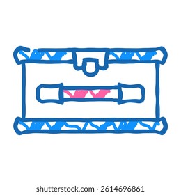 lunchbox with handle doodle icon sketch vector. lunchbox with handle sign. isolated symbol illustration