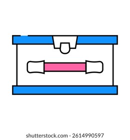 lunchbox with handle line icon vector. lunchbox with handle sign. isolated symbol illustration