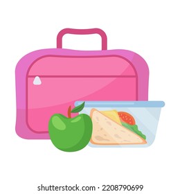 Lunchbox Healthy Food Backpacks Kids On Stock Vector (Royalty Free ...