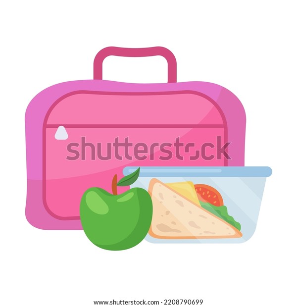 Lunchbox Healthy Food Backpacks Kids On Stock Vector (Royalty Free ...