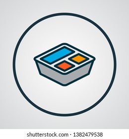 Lunchbox icon colored line symbol. Premium quality isolated food container element in trendy style.