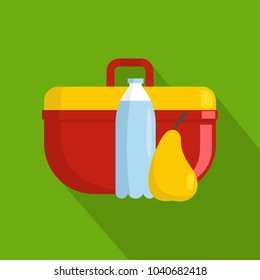 Lunchbox icon. Flat illustration of lunchbox vector icon for web