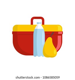 Lunchbox icon. Flat illustration of lunchbox vector icon for web