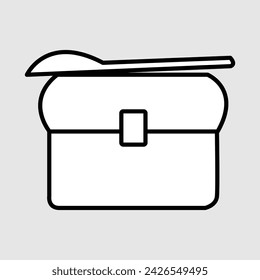 Icono de Lunchbox con estilo de glifo. Adecuado para el diseño de sitios web, logotipo, aplicación e interfaz de usuario. Ilustración vectorial. Archivo Eps 296.