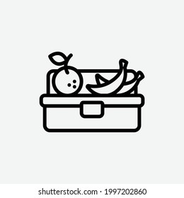  lunchbox icon, isolated education outline icon in light grey background, perfect for website, blog,  logo, graphic design, social media, UI, mobile app, EPS 10 vector illustration