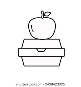 Lunchbox  icon isolated on white background.  Vector illustration.