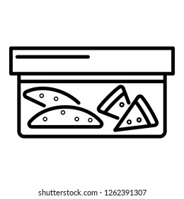 Lunchbox icon. Outline lunchbox vector icon for web design isolated on white background