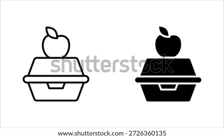 Lunchbox icon set. Fast food. Take away. Plastic box for school or work. vector illustration on white background