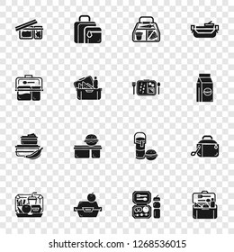 Lunchbox icon set. Simple set of lunchbox vector icons for web design