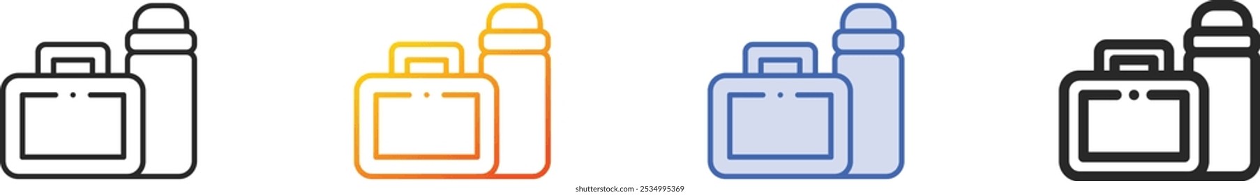 lunchbox icon.Thin Linear, Gradient, Blue Stroke and bold Style Design Isolated On White Background