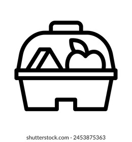 lunchbox line icon illustration vector graphic. Simple element illustration vector graphic, suitable for app, websites, and presentations isolated on white background