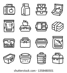 Lunchbox line icon set. Illustration set of lunchbox line icon vector for any web design isolated on white background
