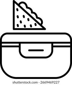 Diseño de icono de Vector de línea de lonchera