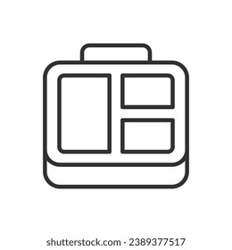 lunchbox, linear icon. Line with editable stroke