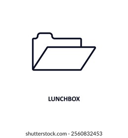 lunchbox outline icon.  Thin line icon from education collection. Editable vector isolated on white background