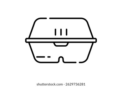 Lunchbox icono de línea delgada, editable trazo, píxel perfecto, compatible para el móvil y el Web, icono de contorno, aislado en un fondo blanco