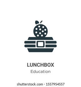 Lunchbox vector icon on white background. Flat vector lunchbox icon symbol sign from modern education collection for mobile concept and web apps design.