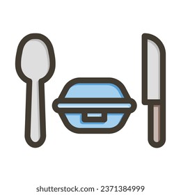 Lunchbox Vector Thick Line Filled Colors Icon For Personal And Commercial Use.
