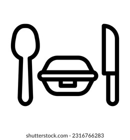 Lunchbox Vector Thick Line Icon For Personal And Commercial Use.
