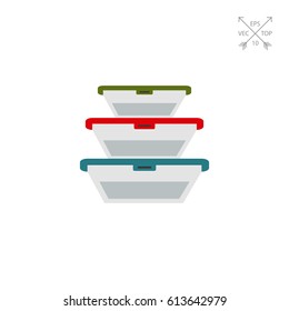 Lunchboxes set icon