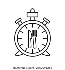 Lunchtime icon Simple thin line flat symbol