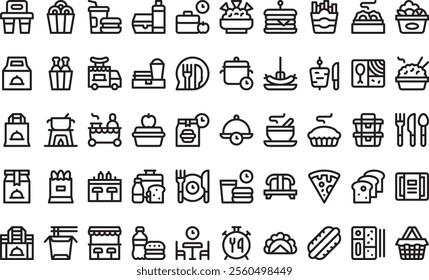 Lunchtime icons High-Quality Vector Icons Collection with Editable Stroke. Ideal for Professional and Creative Projects.