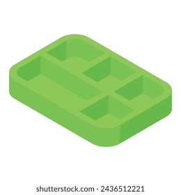 Lunchtime serving tray icon isometric vector. Alimentation tableware platter. Dinner catering holder