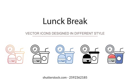 Lunck Break icon design with white background stock illustration