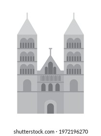 lund cathedral icon on background