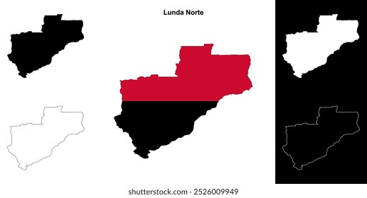 Lunda Norte province outline map set