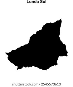 Mapa de contorno en blanco de la provincia de Lunda Sul