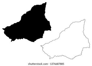 Lunda Sul Province (Provinces of Angola, Republic of Angola) map vector illustration, scribble sketch Lunda Sul map