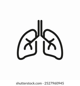 vetor de sinal de ícone de anatomia pulmonar