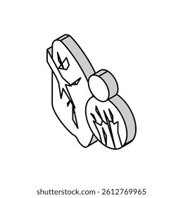 lung with asbestos isometric icon vector. lung with asbestos sign. isolated symbol illustration